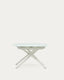 Table extensible Yodalia en verre trempé et pieds en acier finition blanche 130(190)x100 cm