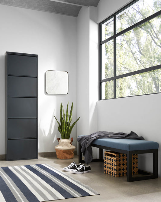 Meuble à chaussures Ode 50 x 168,5 cm 5 portes gris foncé