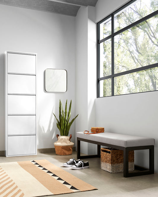 Meuble chaussures Ode 50 x 168,5 cm 5 portes blanc