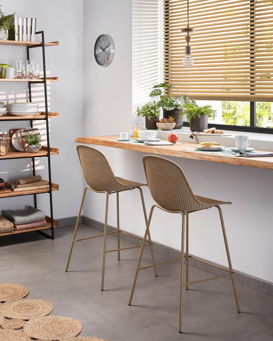 Tabouret Quinby beige hauteur 75 cm