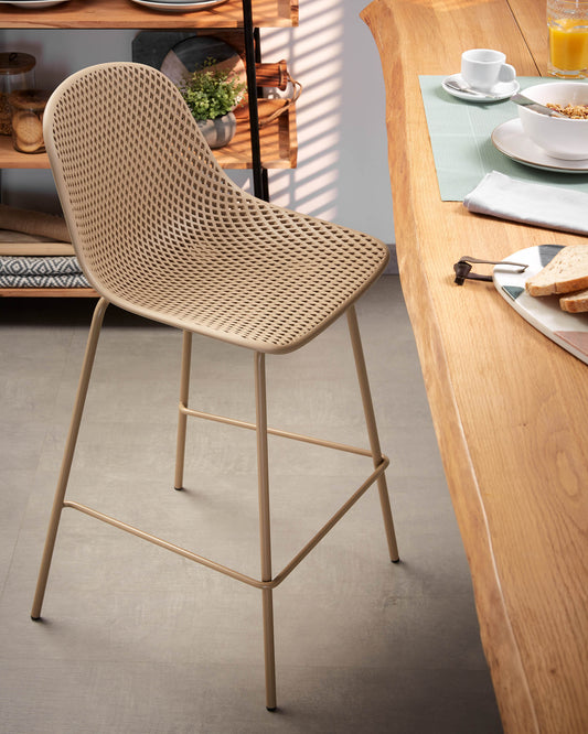 Tabouret extérieur Quinby beige hauteur 65 cm