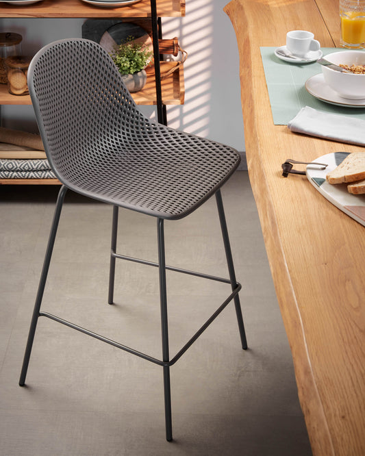 Tabouret extérieur Quinby gris hauteur 65 cm