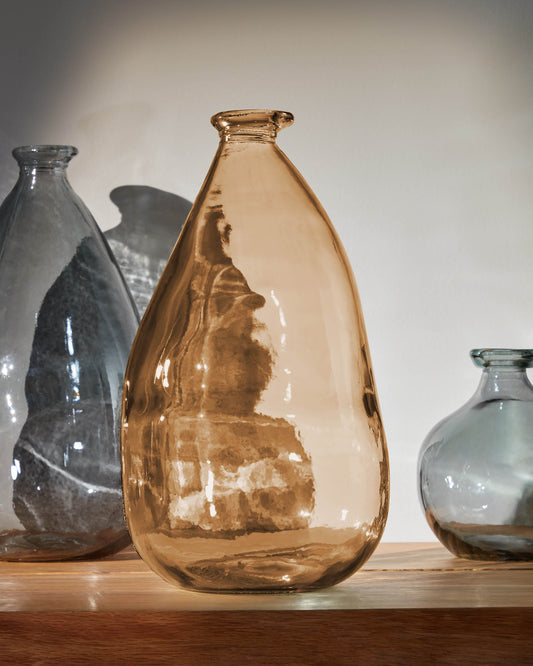 Vase Brenna marron moyen format en verre 100% recyclé