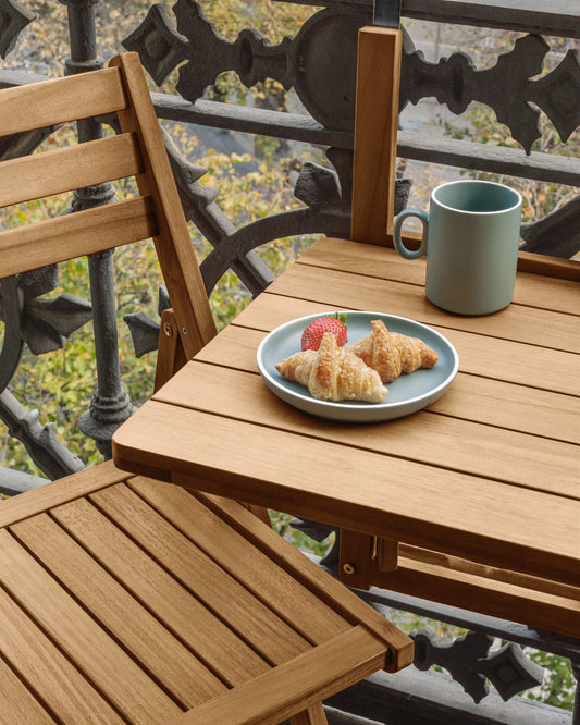 Table de balcon rabattable Amarilis en bois d'acacia 40 x 42 cm FSC 100 %