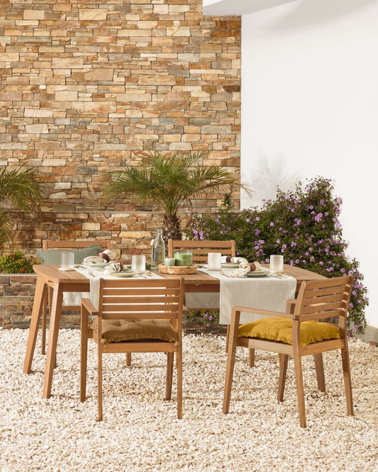 Table de jardin extensible Hanzel en bois d'eucalyptus 183 (240) x 100 cm FSC 100 %