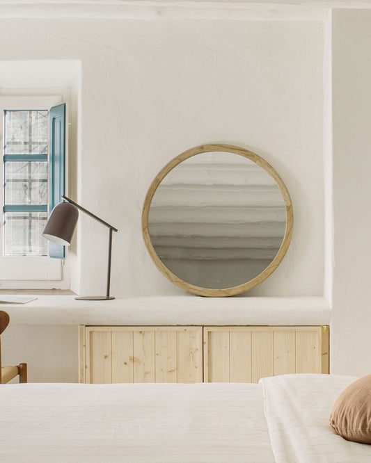 Miroir rond Alum bois de mindi Ø 80 cm