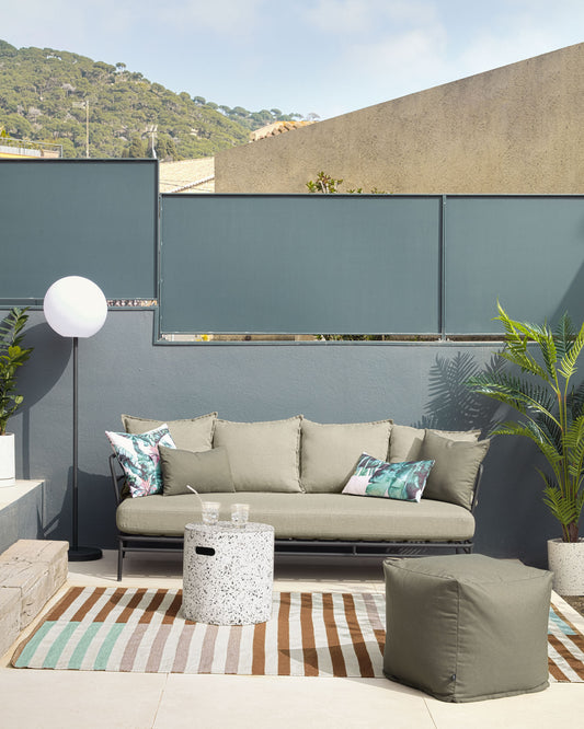 Canapé Mareluz 3 places en acier noir 197 cm