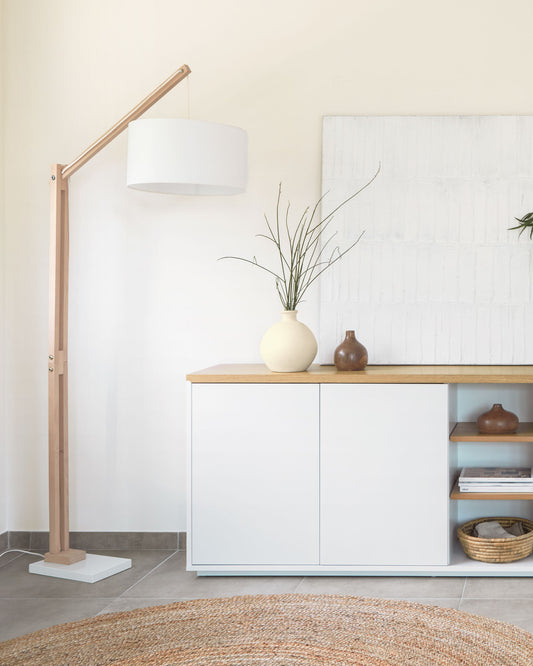 Lampadaire Riaz, blanc