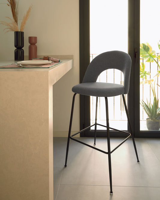 Mahalia dark grey stool height 63 cm FSC 100%