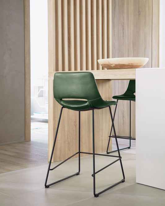 Tabouret Zahara en polyuréthane vert hauteur 76 cm