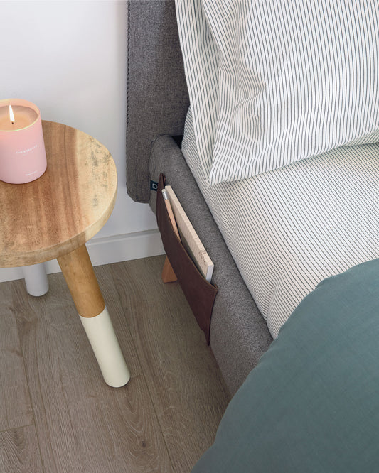 Housse pour lit Dyla grise pour matelas de 160 x 200 cm