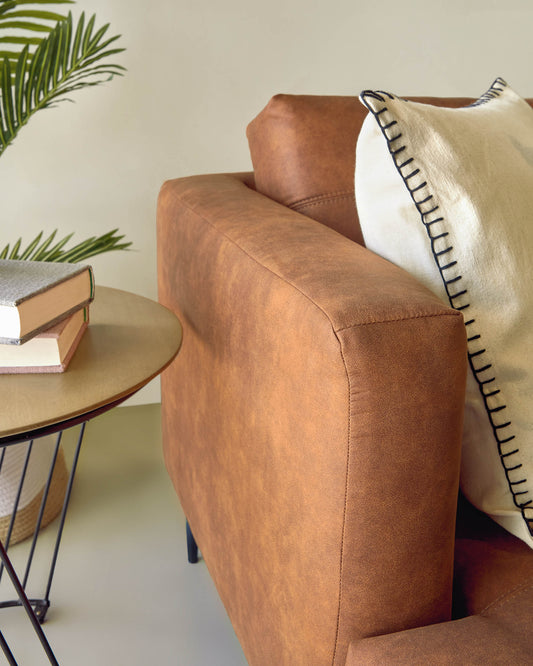 Canapé Tanya 2 places rembourré marron clair 183 cm FSC Mix Credit