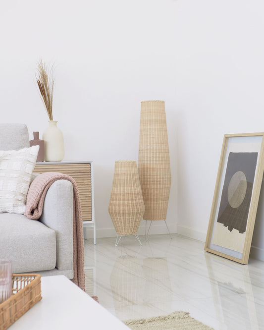 Lampe de table taille moyenne Kamaria en rotin finition naturelle