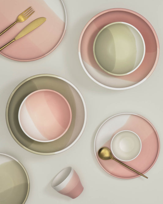 Bol grand Sayuri en porcelaine rose et blanc