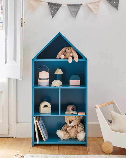 Étagère maison enfant Celeste en MDF bleu 50 x 105 cm