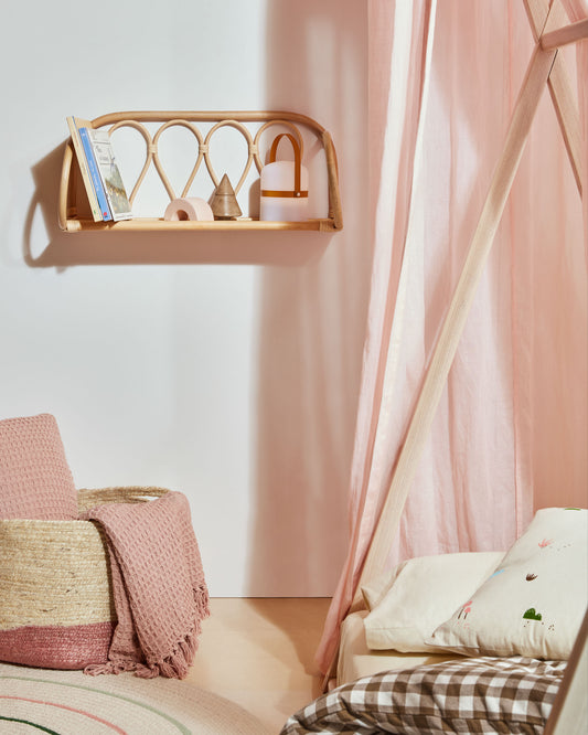 Étagère Nyarai en rotin finition naturelle 58 x 25 cm