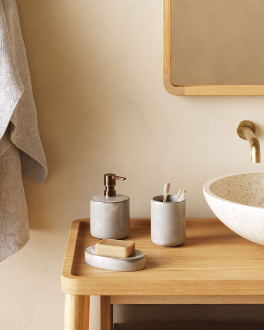 Porte-savon Chavela en céramique gris