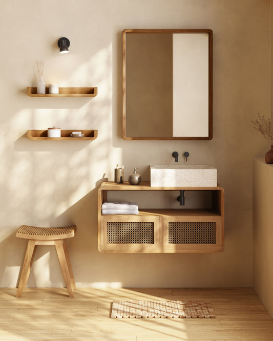 Meuble de salle de bain Sabiela en teck 86 x 45 cm