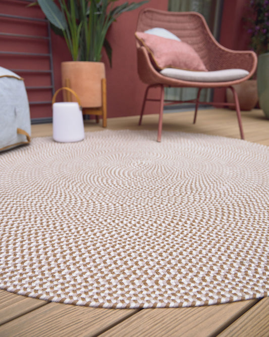 Tapis rond Rodhe 100 % PET beige Ø 150 cm