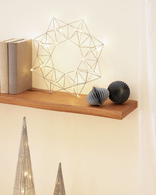 Couronne de Noël lumineuse Mishell gris 35 cm