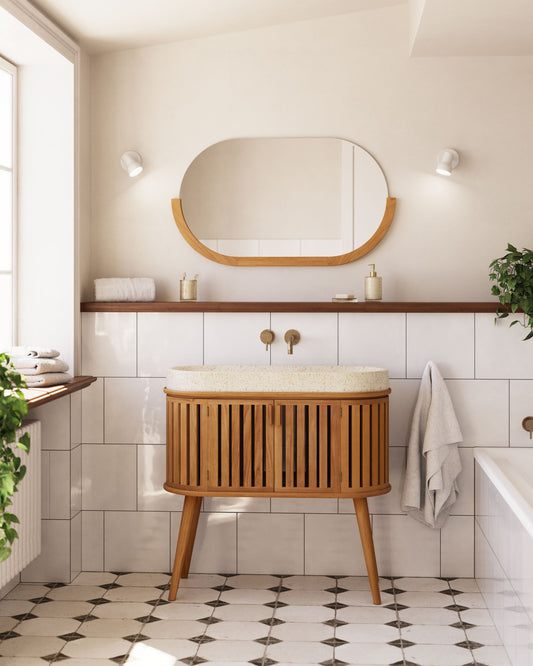 Miroir Rokia en teck 90 x 55 cm