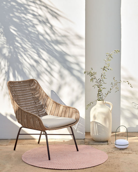 Fauteuil Abeli en corde beige