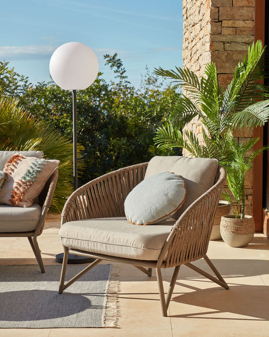 Fauteuil Branzie en corde marron