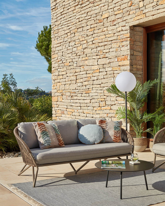 Canapé Branzie 3 places en corde marron 180 cm