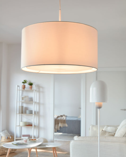 Abat-jour suspension Santana blanc avec diffuseur blanc Ø 40 cm
