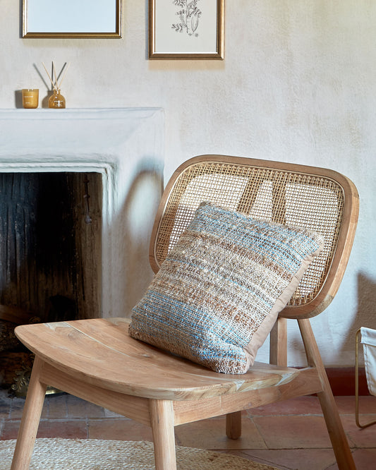 Fauteuil Nadra bois de tek et rotin