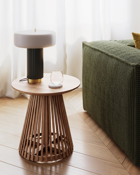 Table d'appoint Jeanette en teck Ø 50 cm