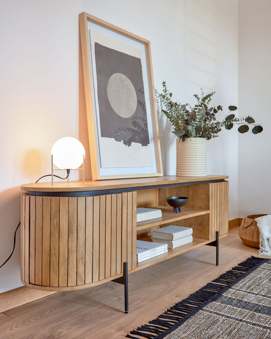 Lampe de table Seine en acier finition laiton