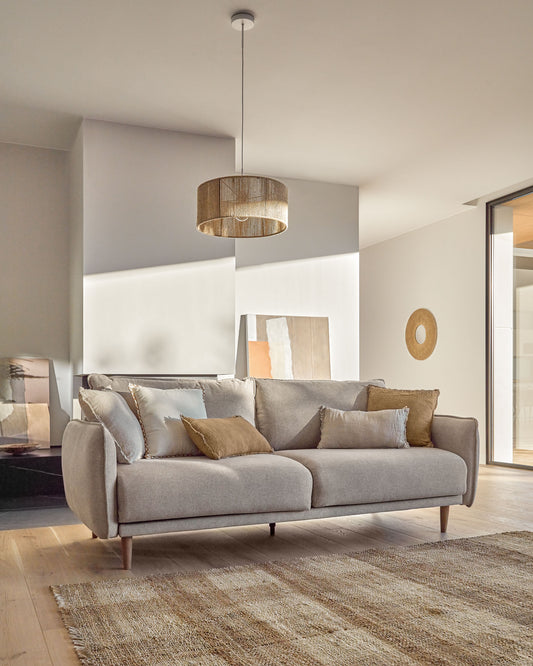 Abat-jour pour suspension Crista en jute finition naturelle Ø 47 cm