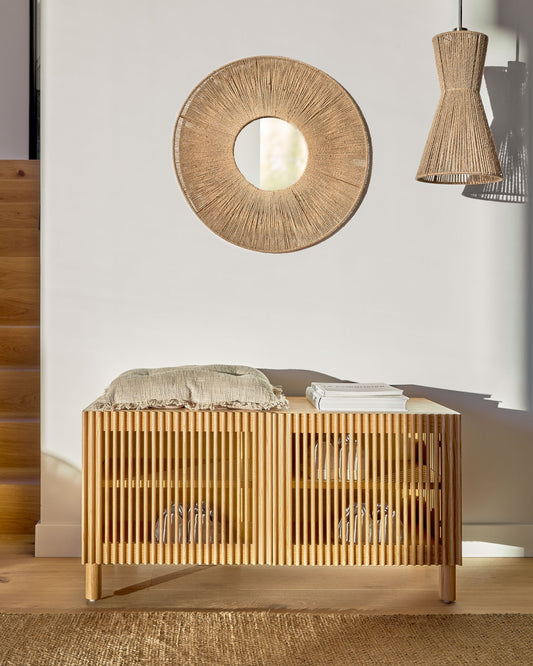Abat-jour pour suspension Crista en jute finition naturelle Ø 24,5 cm