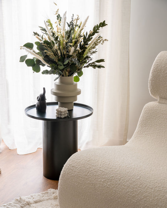 Table d'appoint ronde Fleksa en métal noir Ø 45cm