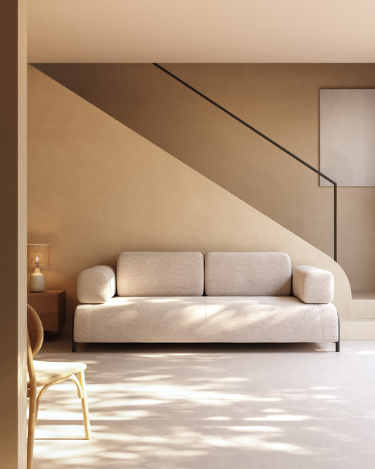 Canapé Compo 3 places beige grisâtre 232 cm
