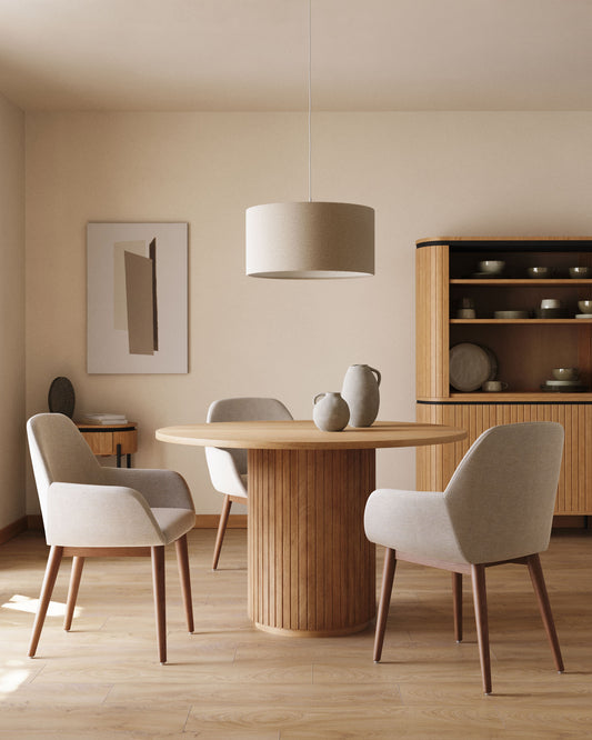 Table ronde Licia en bois de manguier finition naturelle Ø 120cm