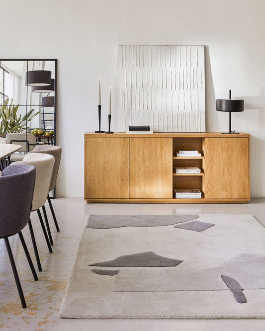 Buffet Abilen 3 portes en placage de chêne 180 x 75 cm FSC 100%