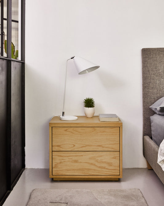 Table de chevet Abilen en placage de chêne 53 x 44 cm FSC 100 %