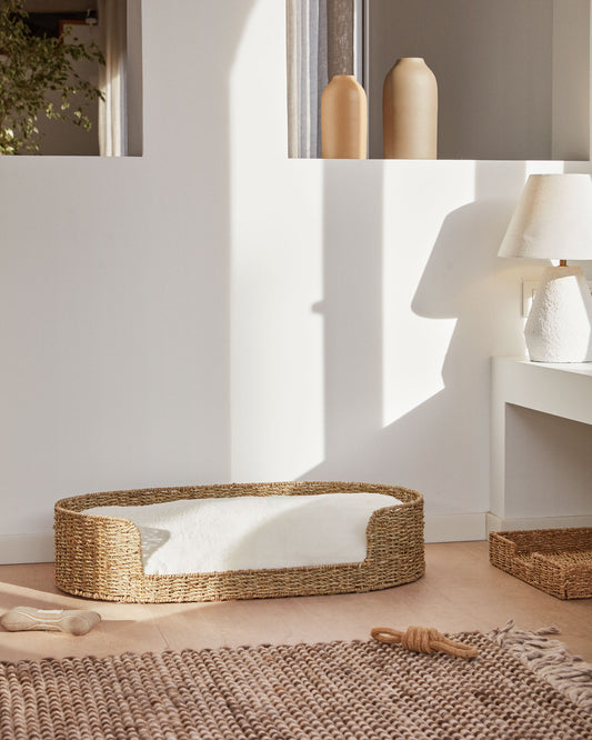 Panier pour chien ou chat Fliicker grand format en fibres naturelles Ø 80 x 45 cm