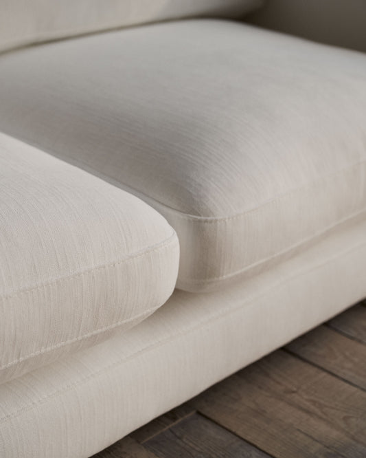 Canapé Gala 4 places en chenille beige avec méridienne gauche 300 cm – Certifié FSC Mix Credit