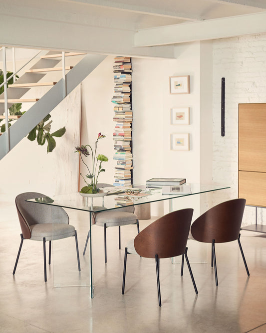 Table Burano en verre 180 x 90 cm