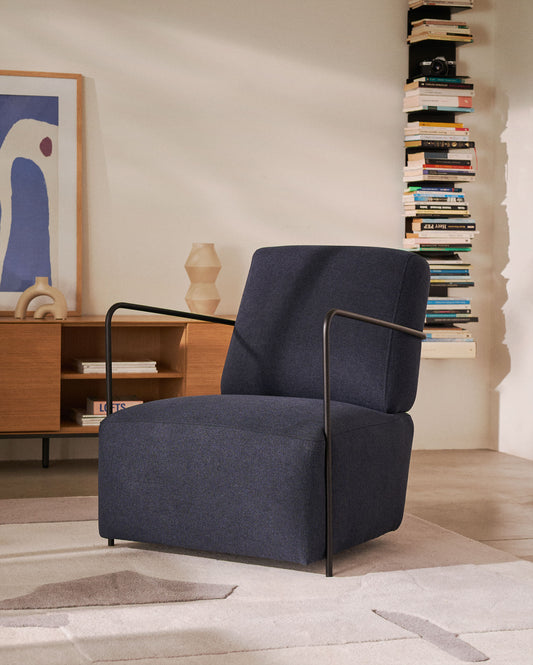 Fauteuil Gamer bleu et métal finition peinture noire