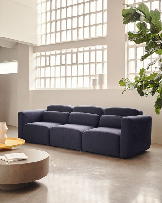 Canapé modulable Neom 3 places bleu 263 cm FSC Mix Credit