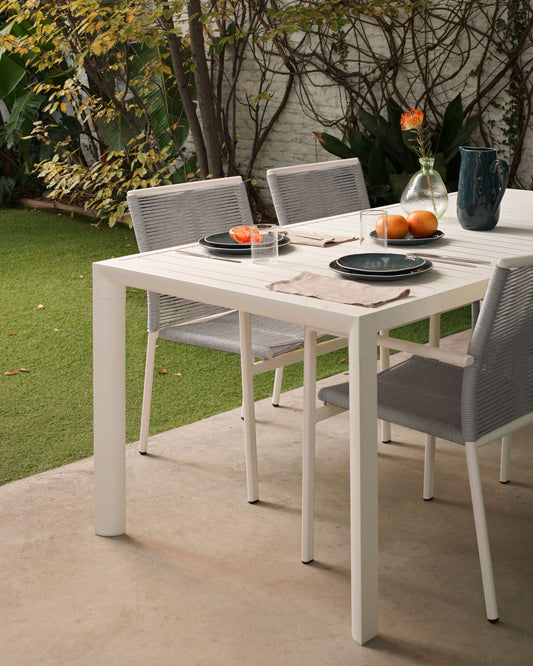 Table de jardin Culip en aluminium finition blanche 180 x 90 cm