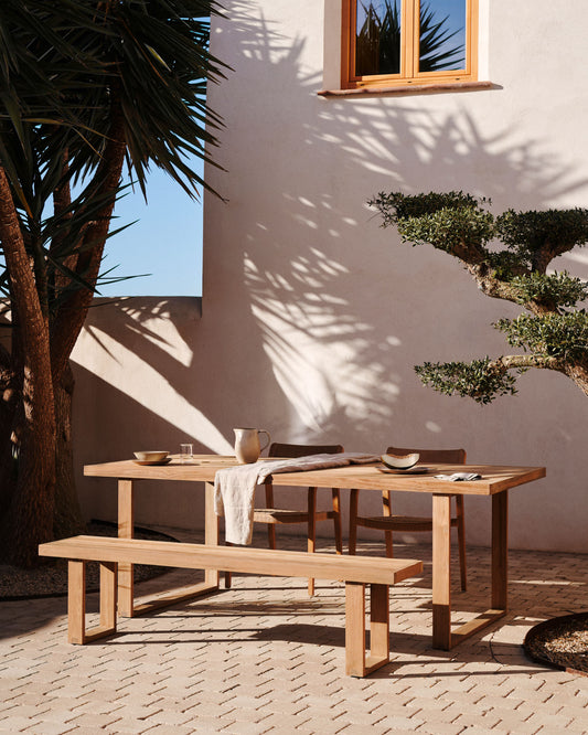 Table 100 % d'extérieur Canadell en bois de teck recyclé 180 x 90 cm