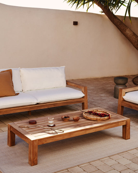 Table basse Forcanera en bois de teck 150 x 71 cm