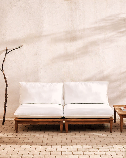 Ensemble Portitxol de 2 fauteuils modulables en bois de teck