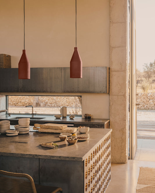 Suspension Peralta en métal peint terracotta Ø 15 cm