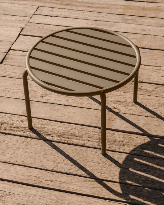 Table d'appoint de jardin Joncols en aluminium finition peinture grise Ø 60 cm